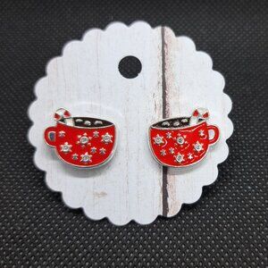 Cup of Cocoa Stud Earrings- NWOT